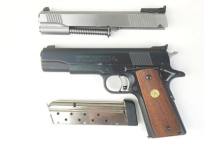 Colt, MK IV Series 70 Gold Cup National Match 1911, Kal. .45ACP + Wechselsystem Peters Stahl, Kal. 9mm Luger