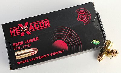 Geco 9mm Luger 124grs. Hexagon