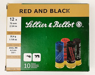 Sellier & Bellot Red & Black, Kal. 12/70 (4,0mm) 35,4g