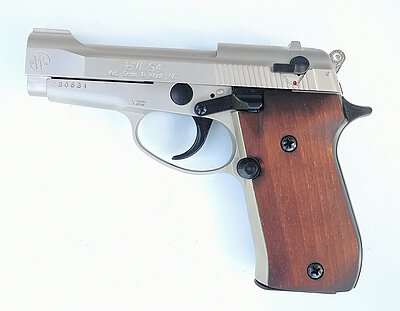 Schreckschusspistole Weihrauch, Mod. HW94 nickel Holzgriffschalen, Kal. 9mm R.K.