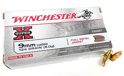 Winchester Kal. 9mm Luger 124grs. FMJ Vollmantel