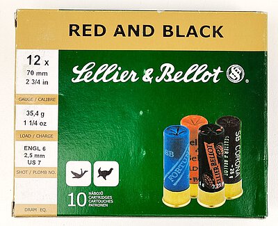 Sellier & Bellot Red & Black, Kal. 12/70 (2,5mm) 35,4g