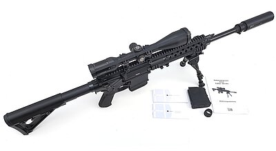 Waffen Burk Mod. BR10 (AR10) Kal. .308Win. + Hawke Endurance + Ase Utra Schalldämpfer