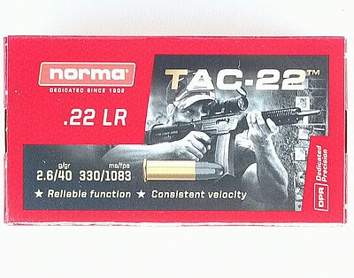 Norma Tac-22 .22lr. 40grs. LRN