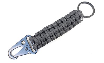 Paracord-Schlüsselanhänger mit Schlüsselring, schwarz