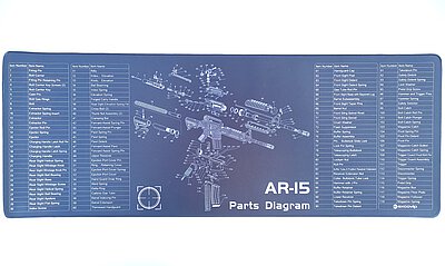 Neoprenunterlage Explosionszeichnung AR15 80x30cm